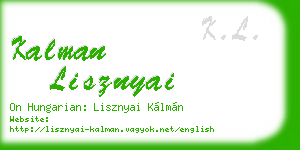kalman lisznyai business card
