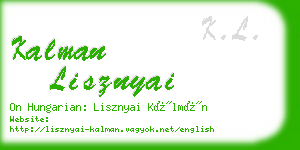 kalman lisznyai business card